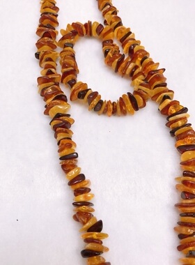 天然琥珀多宝碎石项链 手链 一套 项链60cm