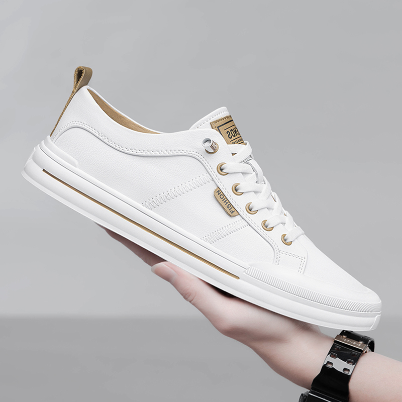 真皮小白鞋男款透气休闲板鞋