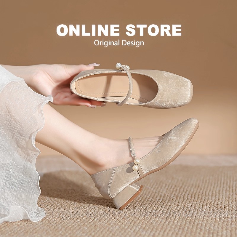 新中式玛丽珍鞋女粗跟单鞋旗袍鞋