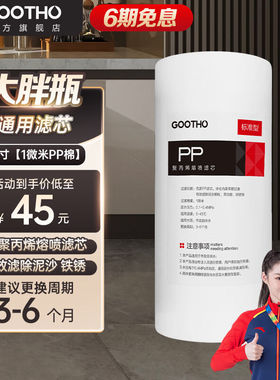 GOOTHO大白瓶前置过滤器通用PP棉复合净水器滤芯更换10寸1微米PP