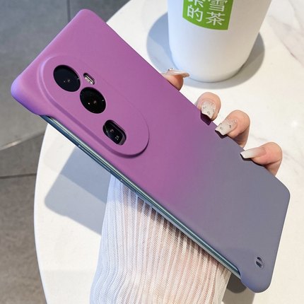肤感渐变双色适OPPOreno10手机壳reon11pro半包无边框 FindX6pro新款a93女款a72个性创意reno12pro超薄z7硬壳