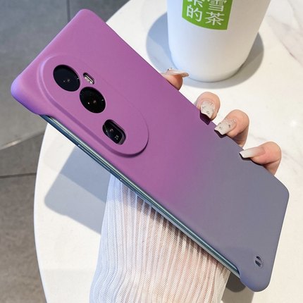 肤感渐变双色适OPPOreno10手机壳reon11pro半包无边框 FindX6pro新款a93女款a72个性创意IQOO11pro超薄z7硬壳