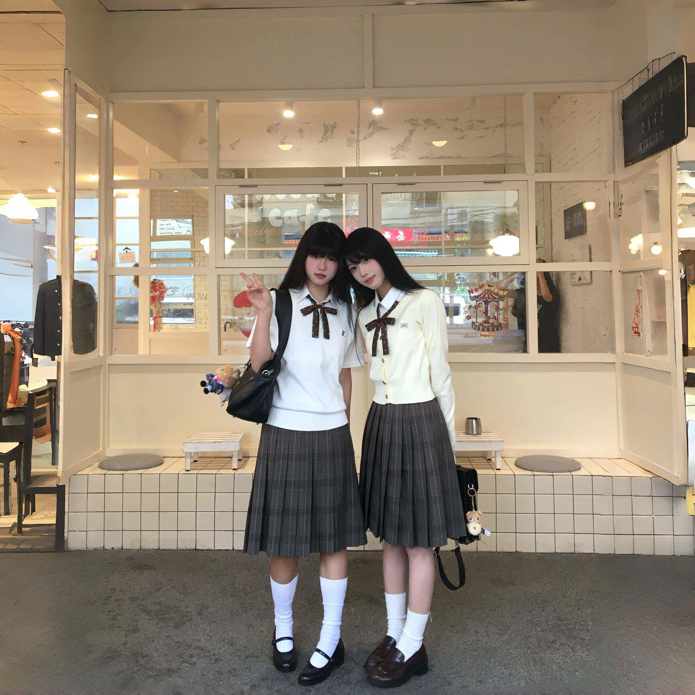 梧桐叶/川岛私立jk制服裙校供感格裙半身裙百褶裙轮褶毛衣套装开