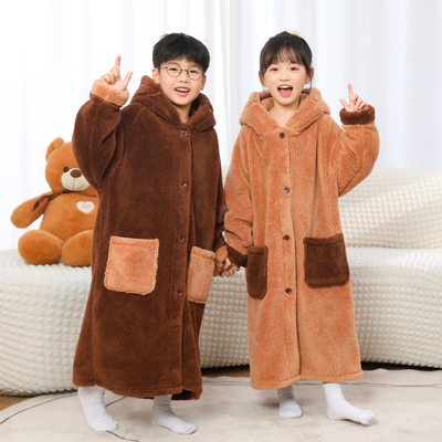 儿童珊瑚绒加厚保暖家居服