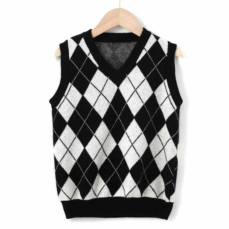 新款春秋无袖V领坎肩羊毛衫针织马甲背心男女儿童装毛衣宝宝加厚