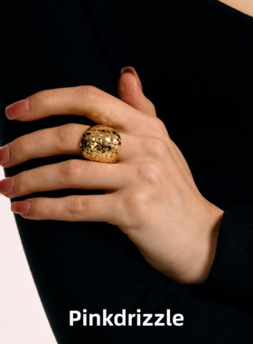 灿若星辰肌理简约百搭圆形戒指