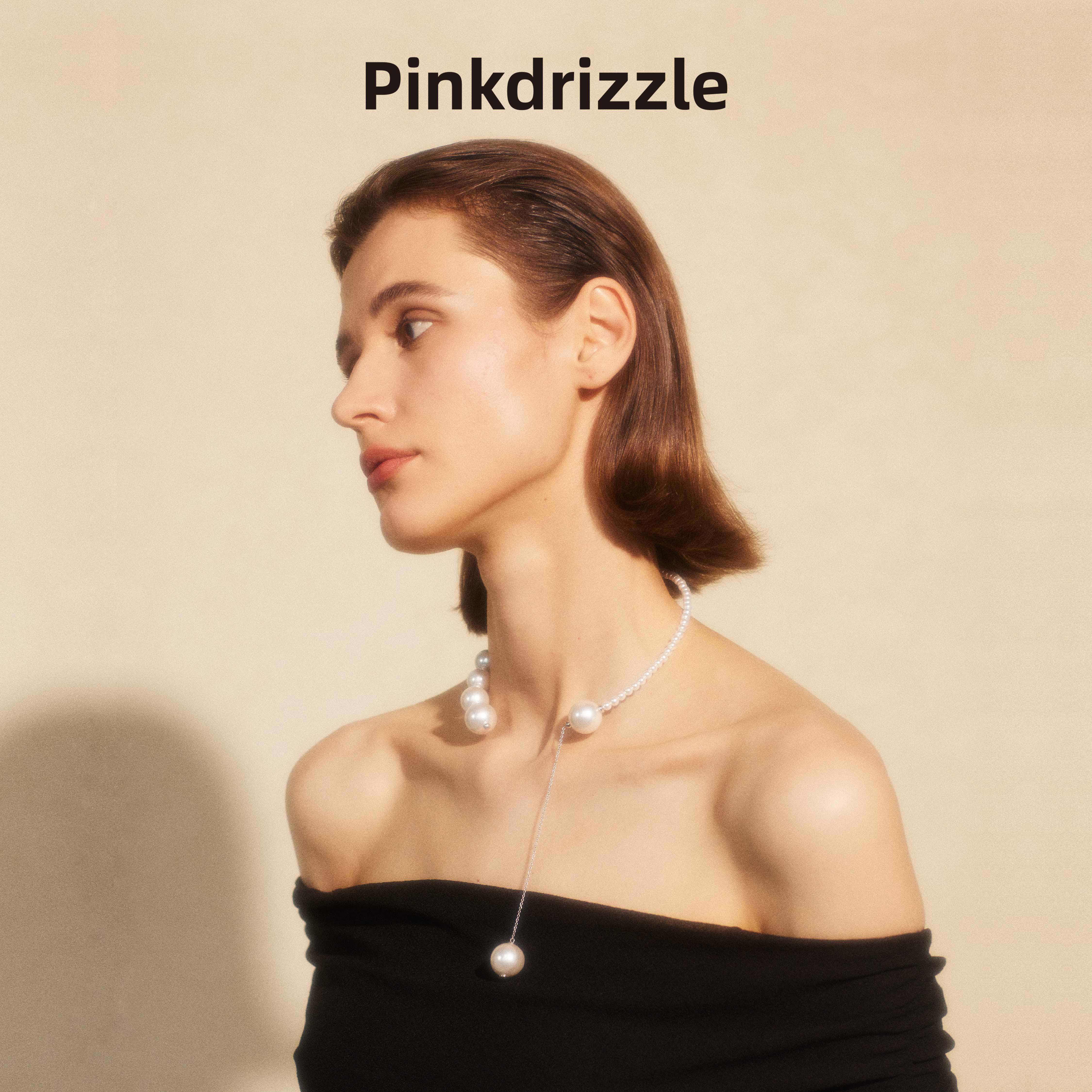 pinkdrizzle喀纳斯之眼气质珠珠项圈小众轻奢百搭设计师款项链女