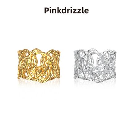 pinkdrizzle 王曼昱同款戒指蔓生繁花复古编织可调节小众设计感