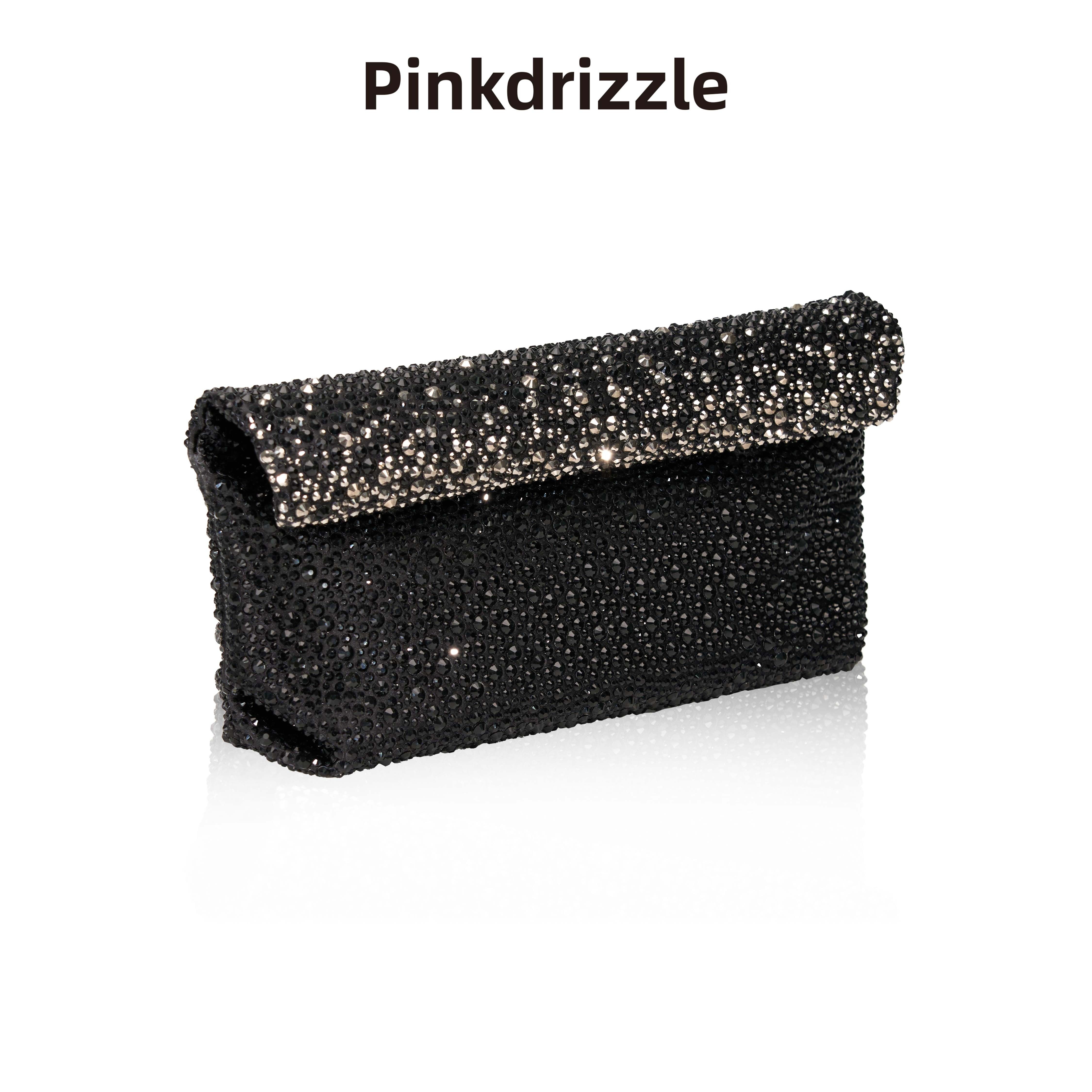 pinkdrizzle璀璨星河暗夜樱花手拿包轻奢高级感亮钻手拎包小众