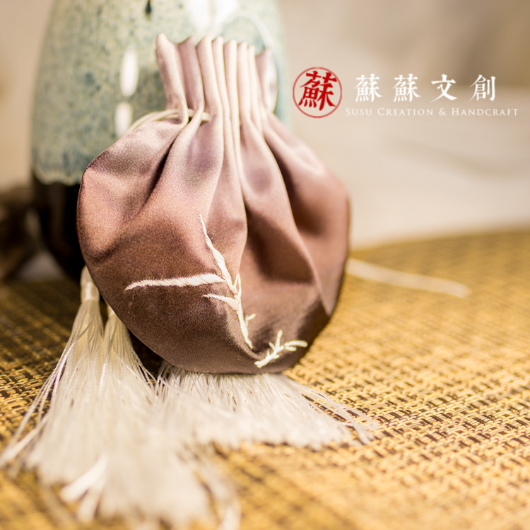 苏苏文创 墨竹 苏绣香囊 古风苏绣