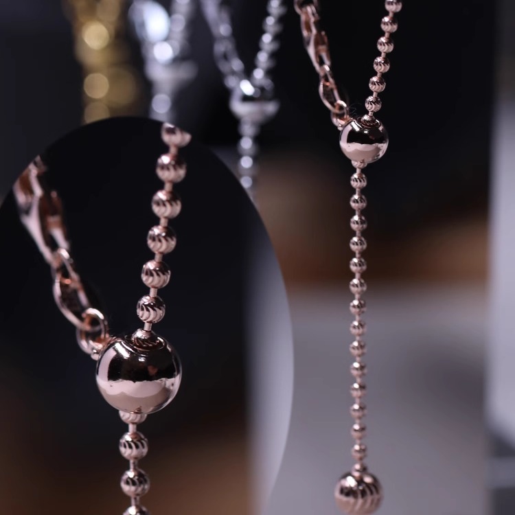 意大利进口钻石链S925纯银镀真金项链调节星光闪轻奢加长车花闪珠