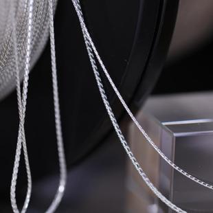 加固蛇骨链十字链S925纯银锁骨项链裸链珍珠配链单链简约仙骨链