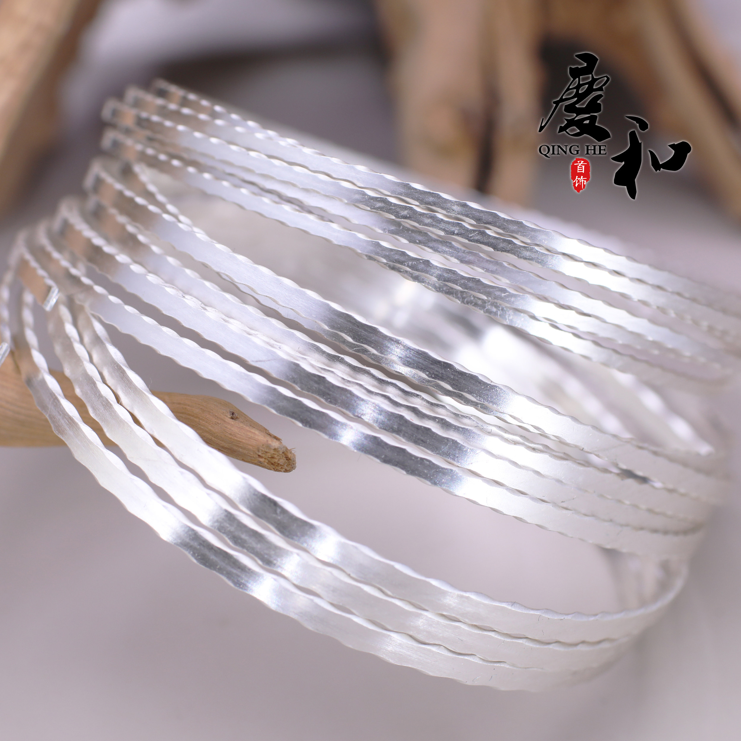 S9999足银定制银料DIY手工教材料首饰制作花边戒指银条毛坯银带