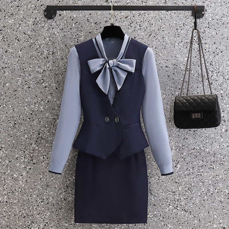 职业套装工作服女时尚气质空姐美容师酒店前台珠宝店秋季工装套裙