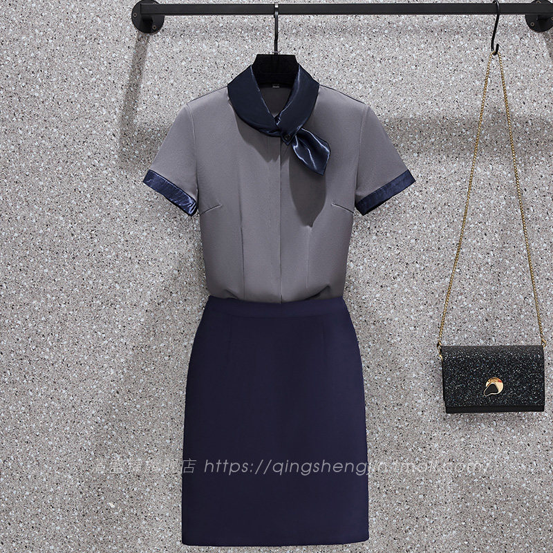 高端工作服白衬衫女职业套装美容院美容师酒店前台售楼部医美工装