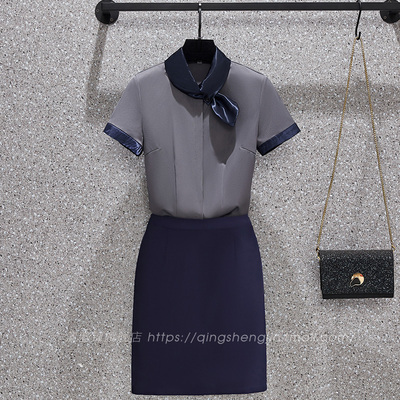 高端工作服白衬衫女职业套装美容院美容师酒店前台售楼部医美工装