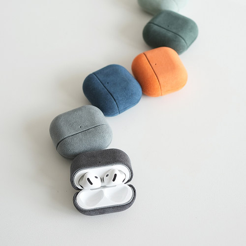 阿慕良品MESAP欧缔兰AirPods Pro 第三代降噪版翻毛皮Alcantara耳机保护壳小ins风好看