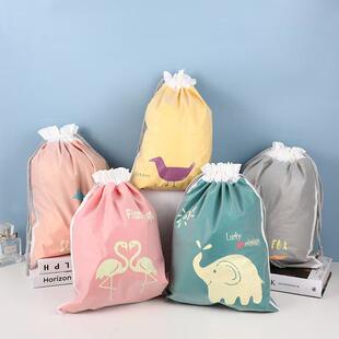 卡通分装旅行收纳袋鞋子内裤服装防水拉绳袋抽绳束口袋衣服包装袋