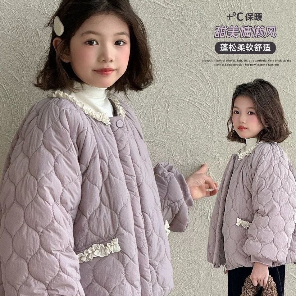女童棉服秋冬款2025新款洋气童装小女孩休闲短裤外套儿童棉衣冬装