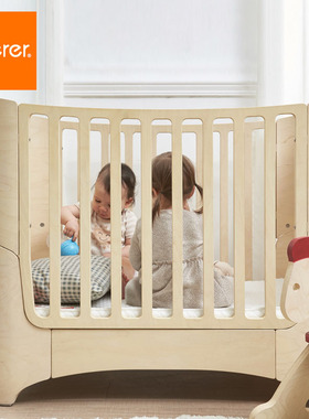 soerer婴儿床儿童床新生bb宝宝多功能欧美轻奢实木环保可移动拼接