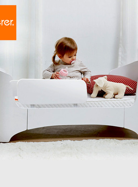 soerer儿童床边床实木围栏护边男女孩单人加宽拼接公主宝宝双胞胎