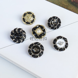 小香风皮革手工编织金属纽扣粗呢短外套马甲羊绒大衣皮草西装 扣子