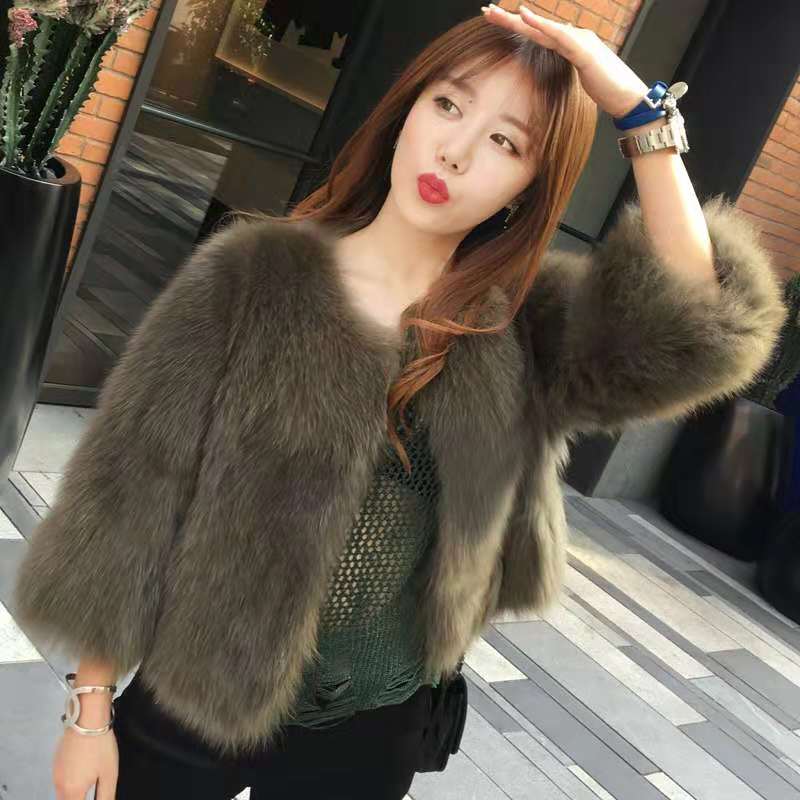 新款外套时尚女仿狐狸毛