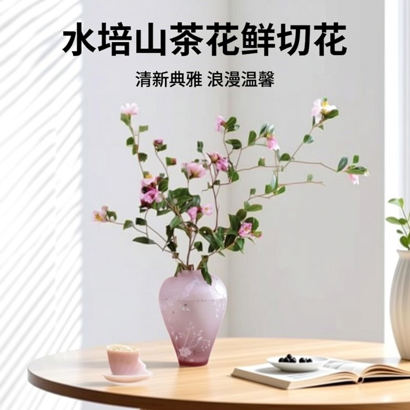 新上市水培山茶花鲜切花粉色冬季花材云南现采现发家用水养插花,鲜花速递/花卉仿真/绿植园艺,鲜花速递(同城),淘宝优惠券,粉丝福利购,淘宝优惠卷