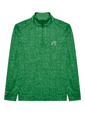 代购MALBON GOLF男士运动夹克透气轻量防风快干绿色100聚酯纤维