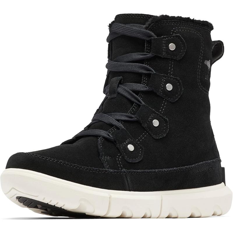 SOREL女士雪地靴保暖透气轻便防滑黑色系带短筒防水冬季户外女靴