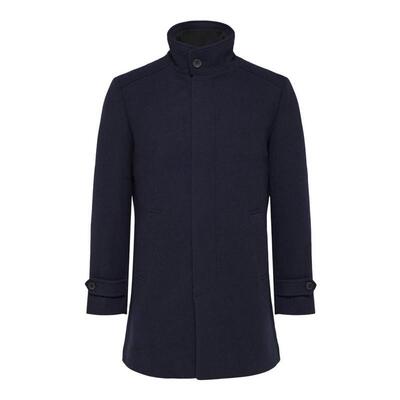 代购SELECTED思莱德男士外套保暖防风深蓝立领秋冬通勤夹克爆款