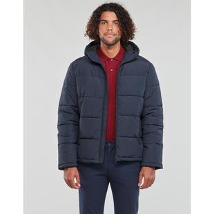 代购SELECTED思莱德男士羽绒服保暖防风轻盈连帽短款绗缝深蓝