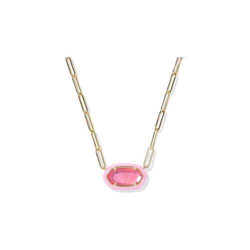 代购Kendra Scott女士项链时尚优雅精致百搭粉色珐琅金色链条