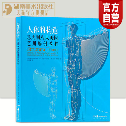 【官方正版】人体的构造意大利八大美院艺用解剖教程插画师美术艺术考生必备教程多视角分析立体模型全彩配图湖南美术出版社
