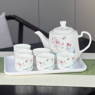 茶壶茶杯 陶瓷花茶壶冷水壶家用加厚耐高温茶壶客厅大容量水具套装