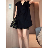 夏季 宽松休闲简约上衣 V领背心T恤女300斤大码 胖mm中长款 纯色无袖