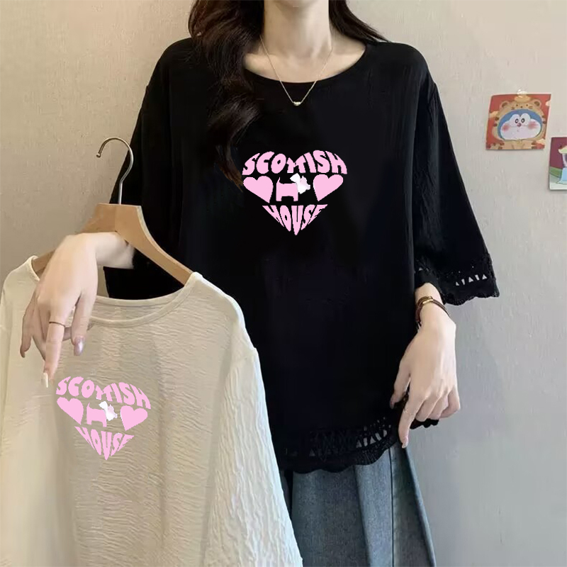 宽松遮肉休闲显瘦五分袖上衣