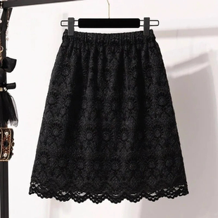 春秋大码 叠穿屁帘防走光蕾丝拼接短裙 胖mm300斤高腰休闲显瘦韩版