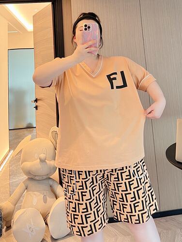 大码短袖短裤睡衣家居服