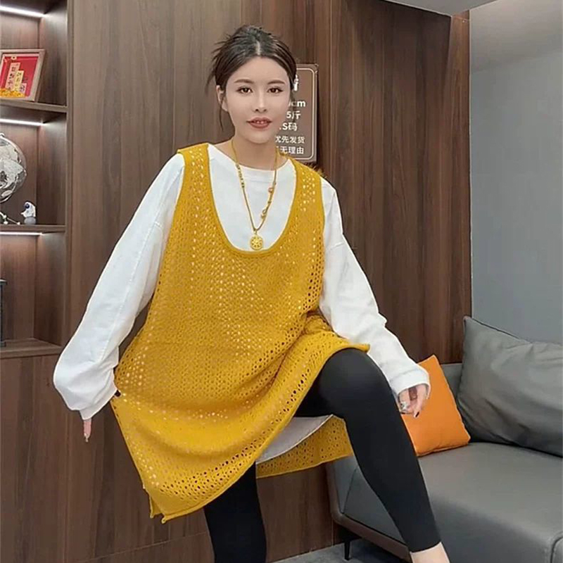 慵懒复古宽松百搭镂空针织衫马甲