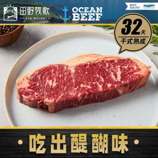 熟成32天新西兰Oceanbeef品牌西冷牛排健康谷饲安格斯牛原切 干式