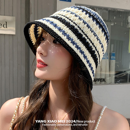 民族风镂空透气薄款针织渔夫帽女