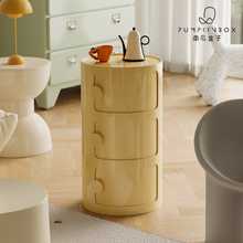 圆形收纳柜卧室夹缝床头柜北欧创意小型柜子儿童房多层置物储物柜