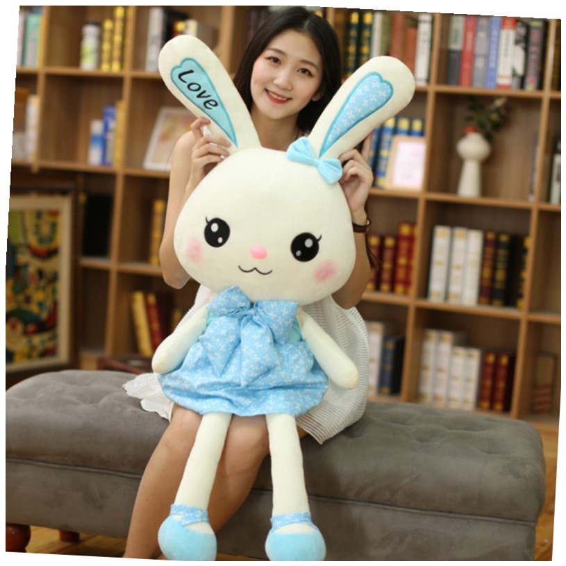 cute rabbit plush toy little white rabbit doll floral skir