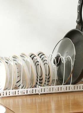 立恒碗架多功能伸缩桌面厨房置物架铁艺锅盖收纳架多层可调节锅架