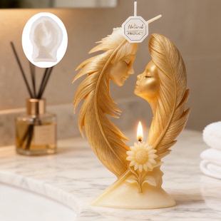 羽翼暖阳硅胶模具香薰蜡烛DIY仿真摆件手工皂石膏磨具厂家直批