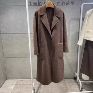 MM商场同款特价2025冬款羊毛双面呢大衣毛呢外套女5EA270621