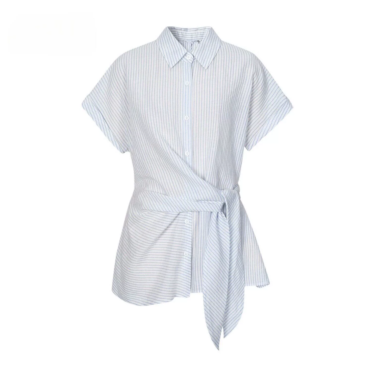 【衣抒情】MM麦檬天然麻系26夏新品亚麻条纹衬衫女上衣5H6220435图片
