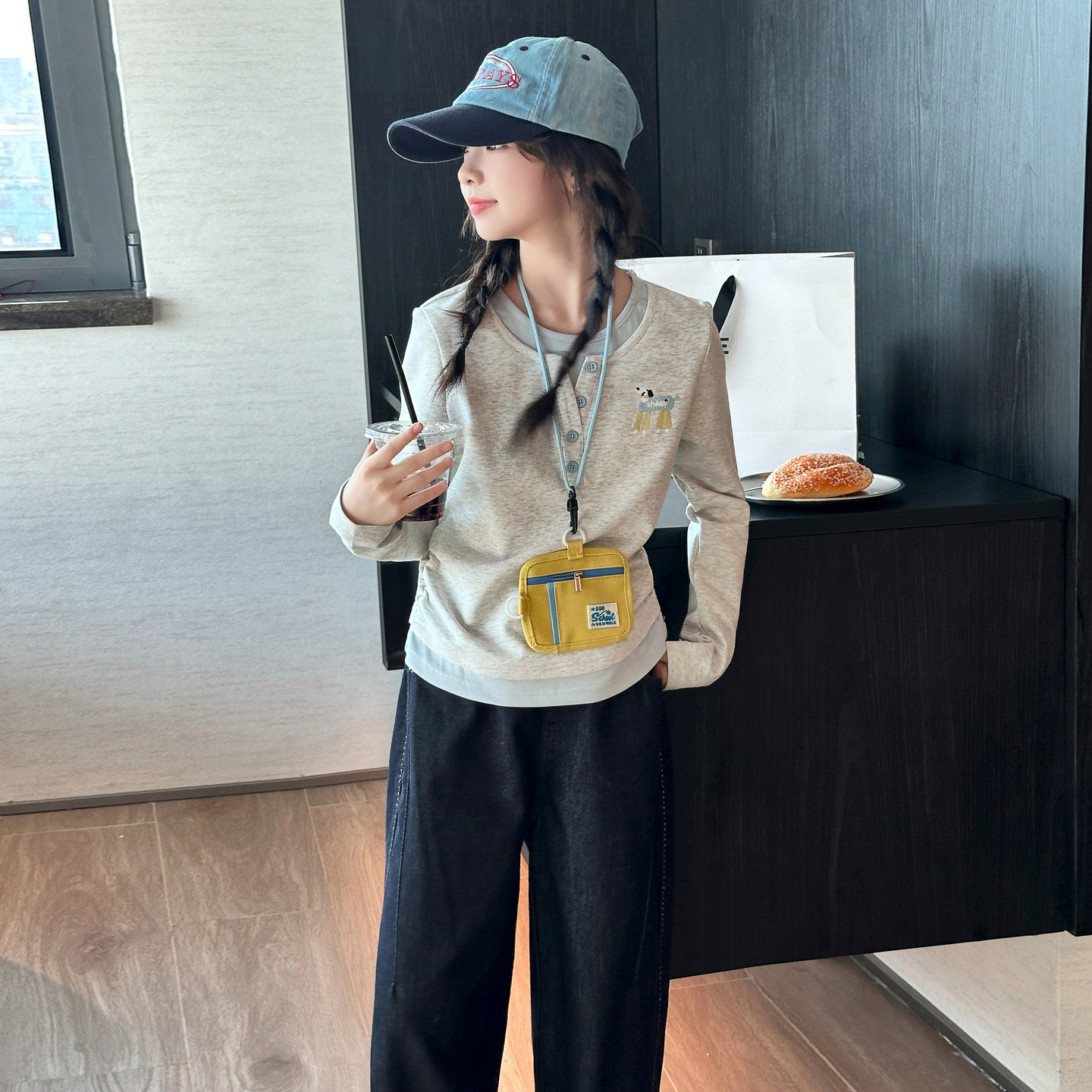 女童打底衫秋季2026新款儿童超好看韩系上衣女大童假两件t恤长袖