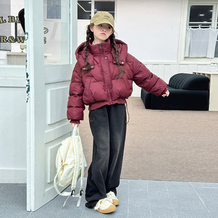 女童羽绒服冬装2025新款儿童白鸭绒上衣大童女孩冬季加厚连帽外套